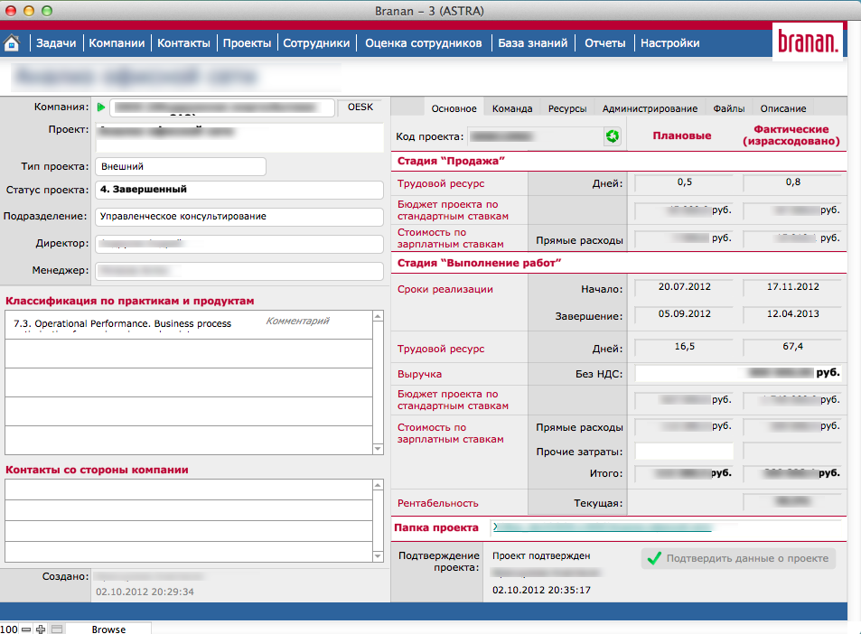 Информационная Система Учета и Планирования Branan